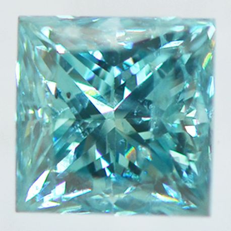 Princess Cut Diamond Fancy Blue 0.50 Carat I1 IGI Certificate
