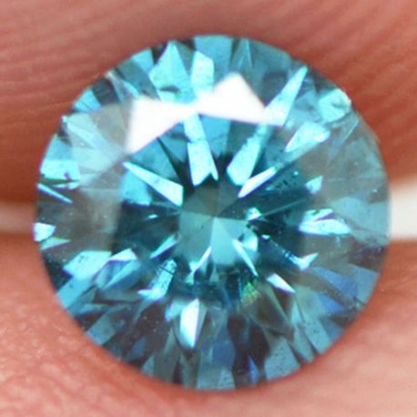 Blue Color Round Diamond 0.42 Carat SI1