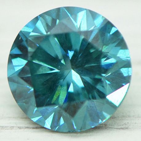 Fancy Blue Round Diamond 0.73 Carat VS2 5.66X5.62MM