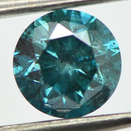 Fancy Blue Round Cut Loose Real Diamond 0.62 Carat I1 Enhanced 5.32X5.29 MM