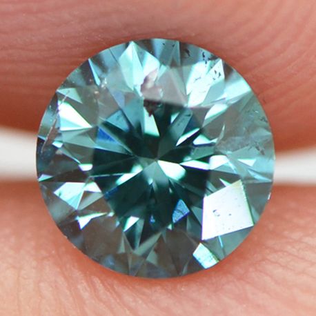Loose Round Shape Diamond Fancy Blue Color 0.72 Carat 