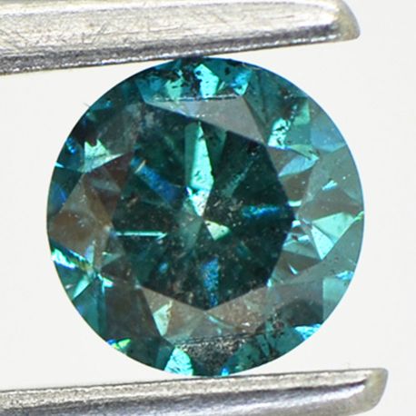 Loose Round Shape Diamond Fancy Blue Color SI2 Certified Enhanced 0.72 Carat