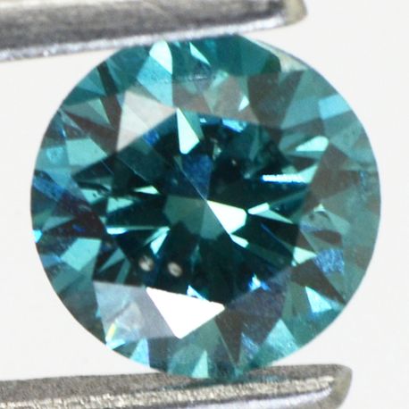 Fancy Blue Round Cut Diamond 0.72 Carat VS2