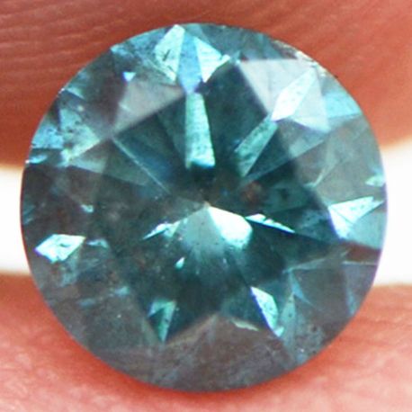Loose Blue Diamond Round Shape Fancy Color 0.67 Carat Real Natural Enhanced SI2