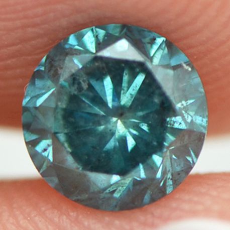 Fancy Blue Diamond Loose Round Shape 0.66 Carat SI2 Enhanced Polished