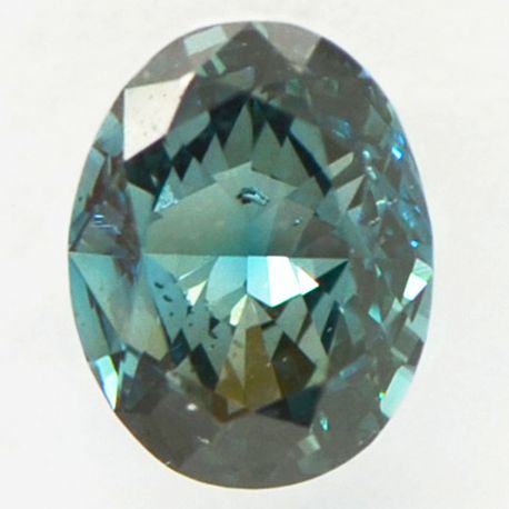Oval Cut Diamond Fancy Green Blue Color SI1 1.01 Carat IGI Certified