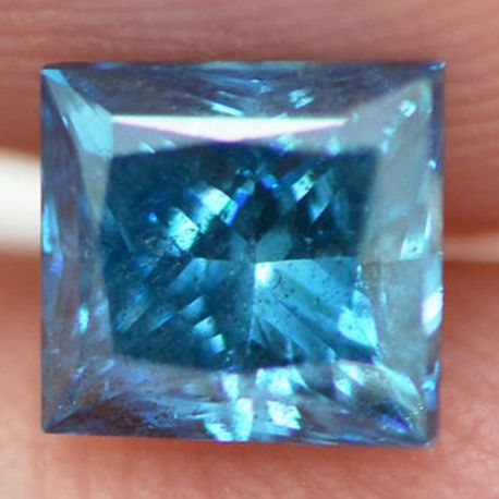 Loose Princess Diamond Fancy Blue 0.63 Carat SI1