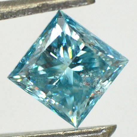 Blue Princess Diamond Certified 1.01 Carat SI2