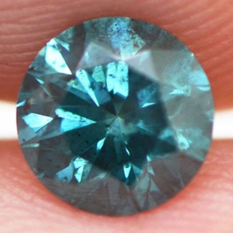 Fancy Blue Color Round Shaped Loose Diamond 5.51X5.50 MM 0.65 Carat I1
