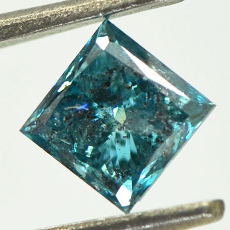 Loose Fancy Blue Princess Shape Diamond 1.01 Carat I1