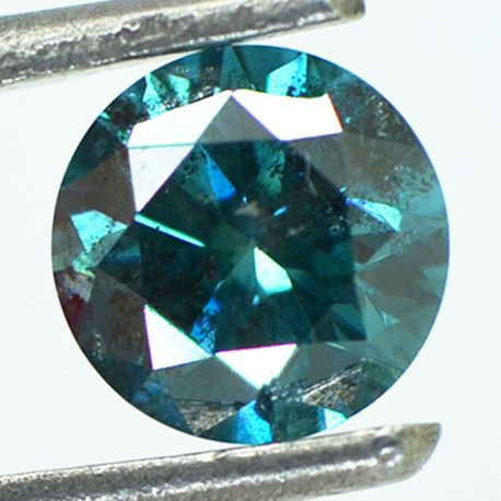 Loose Round Blue Diamond Certified Enhanced 0.74 Carat SI2