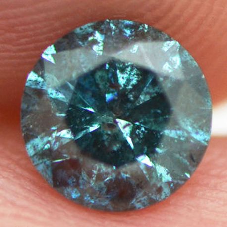 Loose Round Shape Diamond Fancy Blue Color 0.82 Carat I1 Real Natural Enhanced