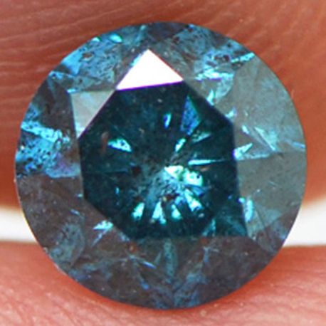 Loose Blue Diamond Fancy Color Round Cut Real Certified 0.84 Carat Enhanced I1