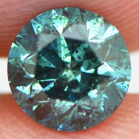 Loose Round Shaped Fancy Blue Diamond 0.81 Carat SI2 5.75X5.73 MM