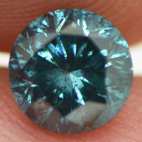 Loose Round Shape Diamond Fancy Blue Color SI3 Natural Enhanced Real 0.74 Carat