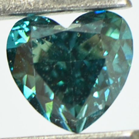 Heart Shape Diamond Fancy Blue Color 0.74 Carat VS2