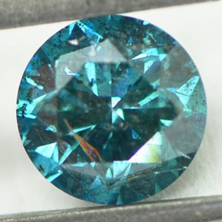 Loose Blue Diamond Fancy Color Round Shaped SI2 Certified Enhanced 0.90 Carat