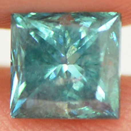Fancy Blue Princess Diamond 0.97 Carat I1 4.88X5.01 MM