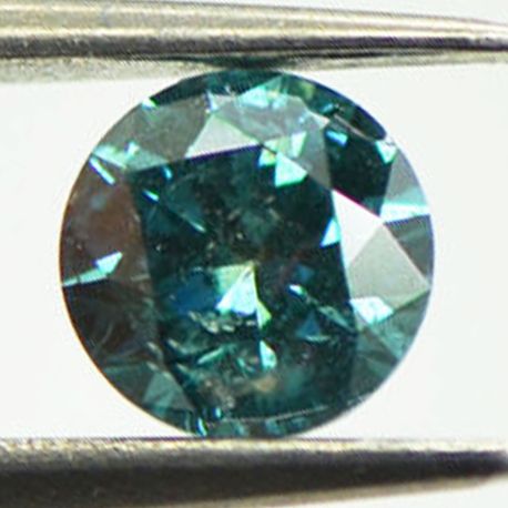 Loose Round Cut Diamond Fancy Blue Color 0.82 Carat  SI2