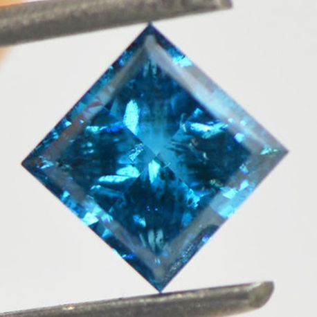 Blue Princess Cut Loose Diamond 0.90 ct