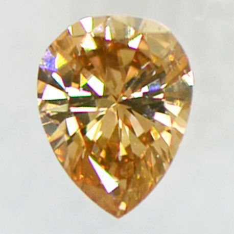 Brown Pear Shape Diamond Natural 0.35 Carat VS2 Certificate