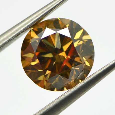 Round Diamond Fancy Brown Color 2.50 Carat VS2