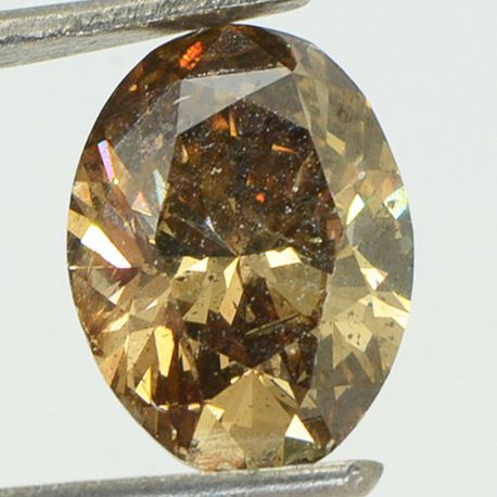 Oval Shape Diamond Fancy Brown Color 3.09 Carat SI1
