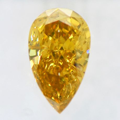 Pear Shape Diamond Fancy Yellow Brown Color 0.48 Carat SI2 IGI Certificate
