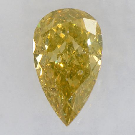 Pear Shape Diamond Fancy Yellow Brown 0.47 Carat SI1 IGI Certificate
