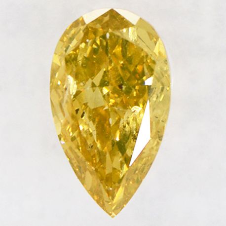 Pear Shape Diamond Fancy Yellow Brown 0.50 Carat SI2 IGI Certifed