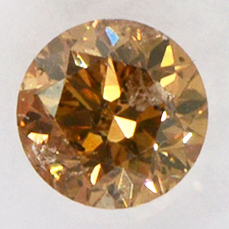 Loose Round Diamond Fancy Brown Orangy 0.53 Carat I1 IGI Certified