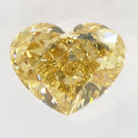 Heart Shape Diamond Natural Fancy Yellow 0.51 Carat VS2 IGI Certificate