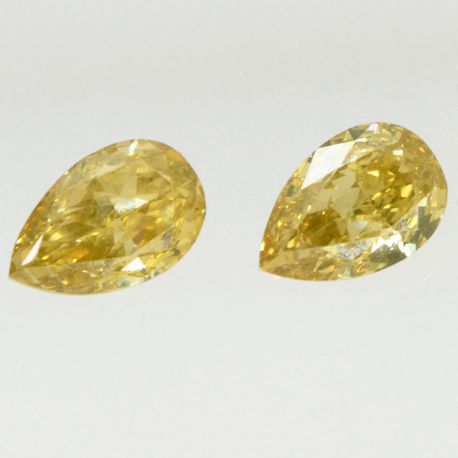 Pear Shape Diamond Pair Fancy Brownish Yellow Color 0.74 TCW VS1