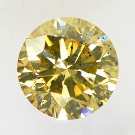 Round Cut Diamond Fancy Yellow Brown 0.80 Carat I1 IGI Certified