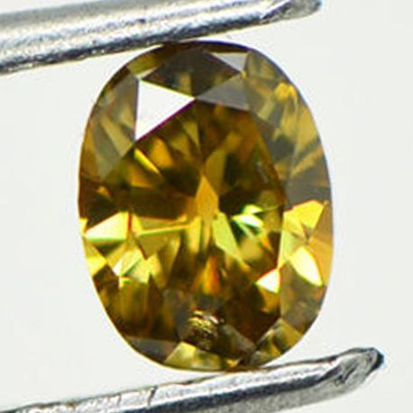 GIA Certified Fancy Dark Brown -Yellow Oval Shape Loose Real Diamond 0.47 Carat 5.32X4.05 MM