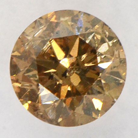 Round Diamond Natural Fancy Orangy Brown 0.81 Carat I1 IGI Certified
