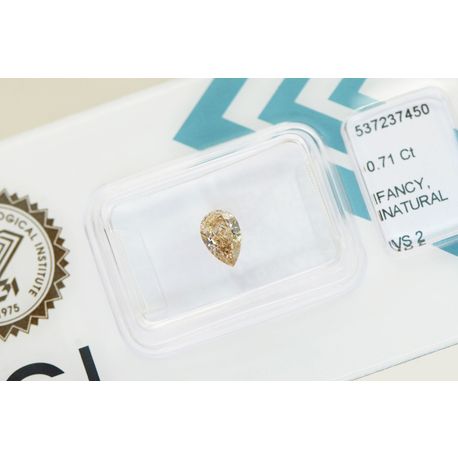 Pear Shape Natural Diamond Fancy Brown 0.71 Carat VS2 IGI Certificate