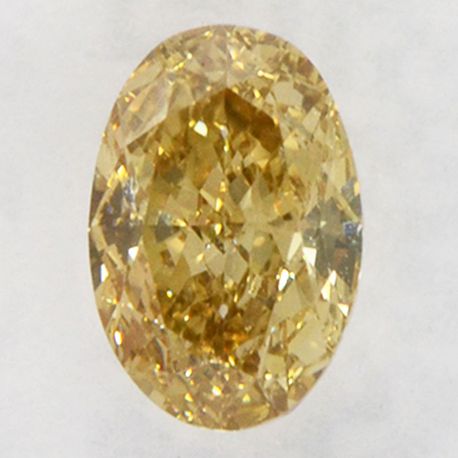 Oval Cut Diamond Fancy Yellow Brown 0.58 Carat VS2 IGI Certificate
