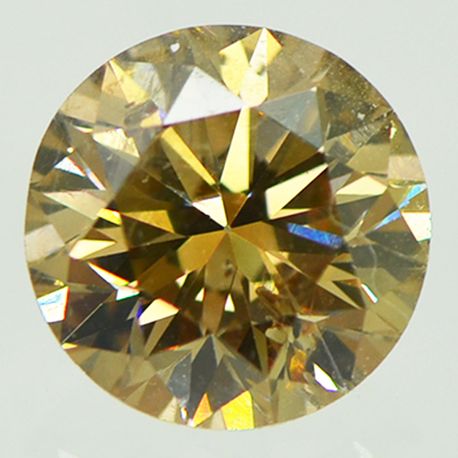 Round Cut Diamond Fancy Champagne Color SI1 Certified 2.14 Carat