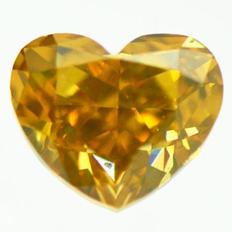 Heart Diamond Natural Fancy Brownish Orange Color 0.61 Carat VVS2