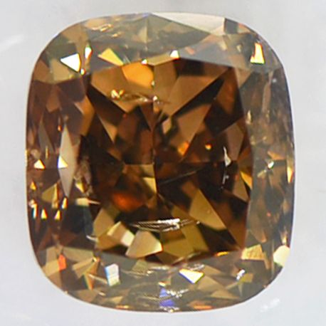 Cushion Cut Diamond Natural Fancy Brown Color 2.01 Carat SI2 IGI Certificate