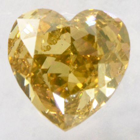 Heart Shape Diamond Fancy Yellowish Brown Color 0.50 Carat SI2 IGI Certificate