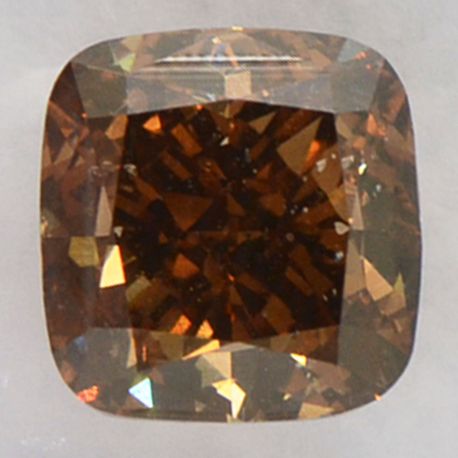 Cushion Cut Diamond Natural Fancy Brown Color 2.01 Carat SI1 IGI Certificate