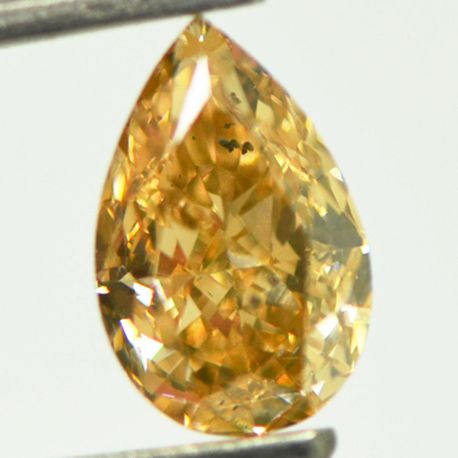 Pear Shape Diamond Fancy Orangy Brown Color 1.00 Carat GIA Certificate