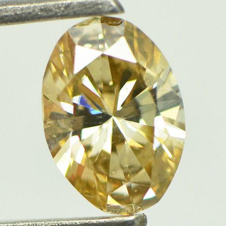 Oval Cut Diamond Fancy Yellow Brown 1.00 Carat SI1 GIA Certificate