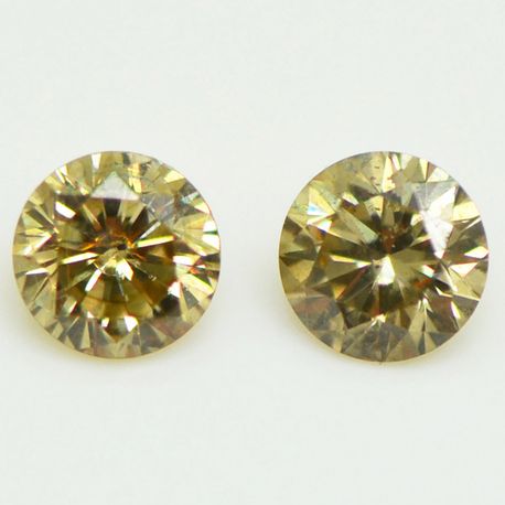 Round Diamond Pair Champagne Loose SI1 1.07 TCW