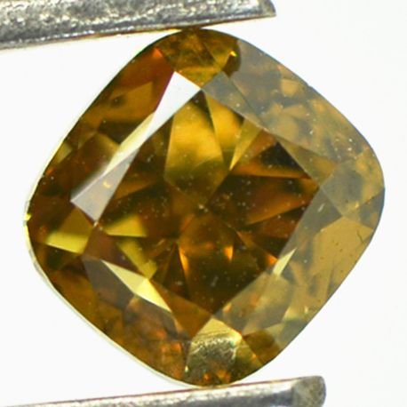 Cushion Cut Diamond Fancy Brownish Green Color 1.01 Carat VVS1