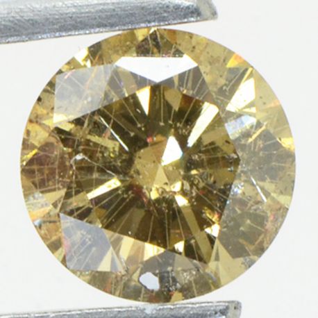 Round Diamond Certified 1.07 Carat SI1 Natural Fancy Yellowish Brown