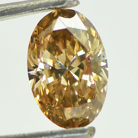 Oval Shape Diamond Fancy Yellow Brown Color 1.03 Carat SI2 GIA Certificate