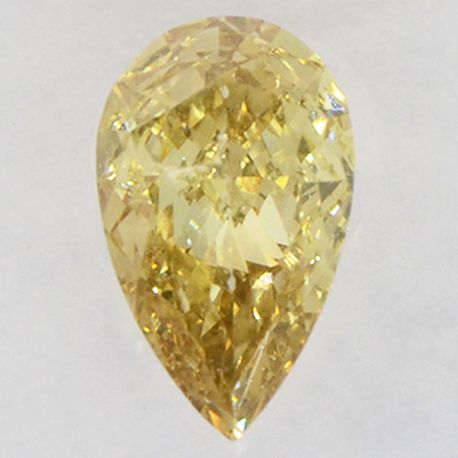 Pear Shape Diamond Fancy Yellow Brown 0.43 Carat VS1 IGI Certificate